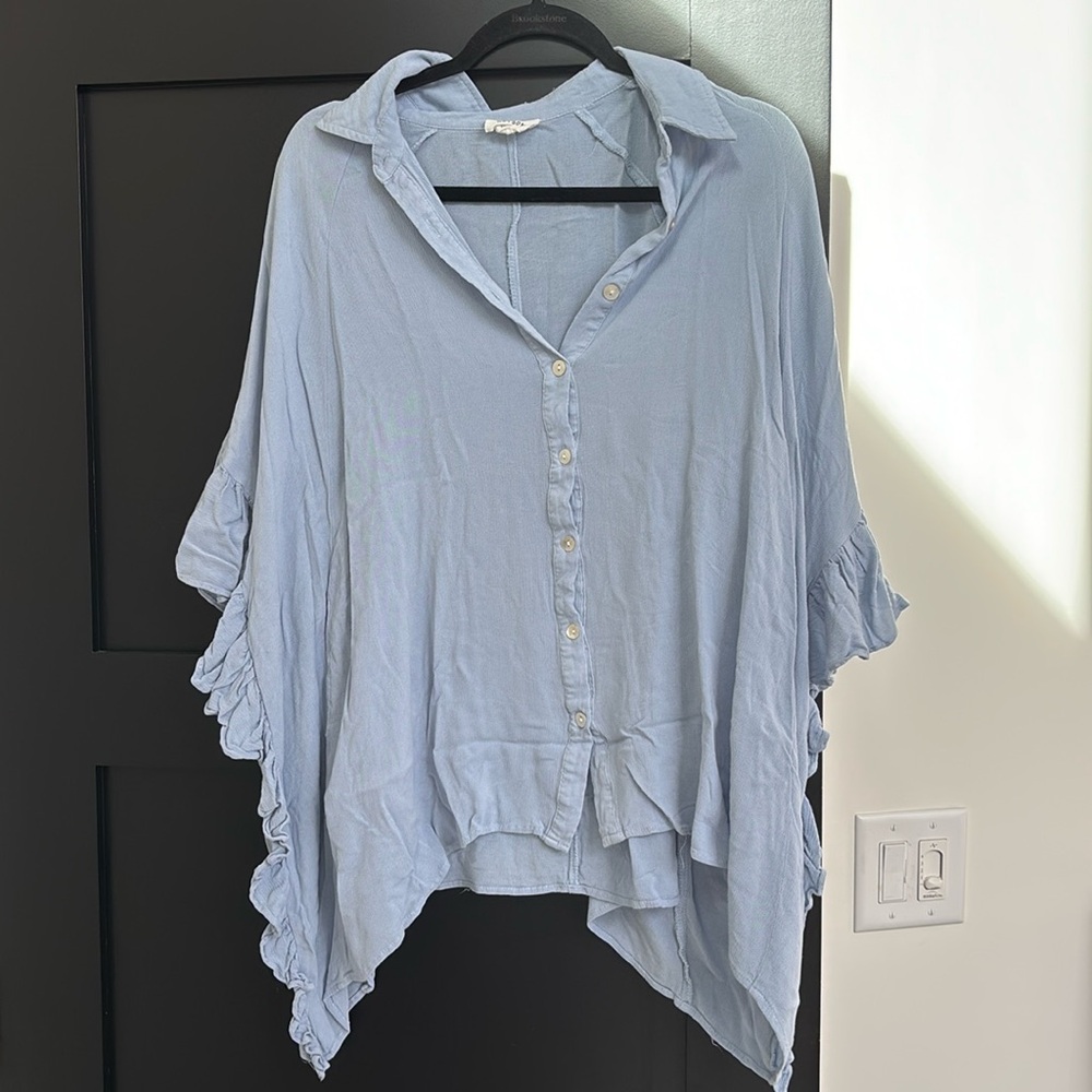 Heyson Sky Blue Ruffle Top